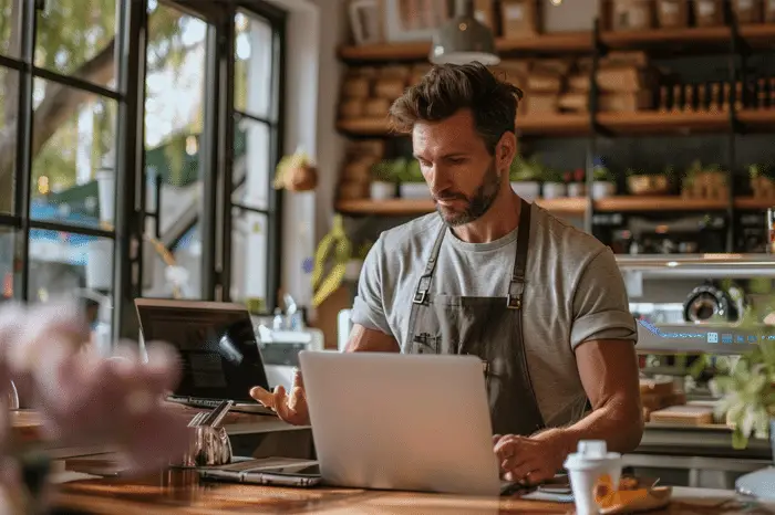 a guy marketing his business